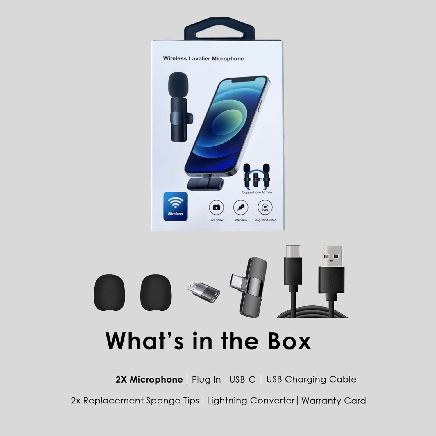 🎤🔥 2-Pack Wireless Lavalier Mic for iPhone/Android | Studio-Quality Recording⚡48H Battery🌟【Podcast/ASMR Pro】USB-C Clip-on Microphone with Noise Cancel - Perfect for Video, Live Stream, YouTube 🎤🔥 2-Pack Wireless Lavalier Mic for iPhone/Android | Studio-Quality Recording⚡48H Battery🌟【Podcast/ASMR Pro】USB-C Clip-on Microphone with Noise Cancel - Perfect for Video, Live Stream, YouTube